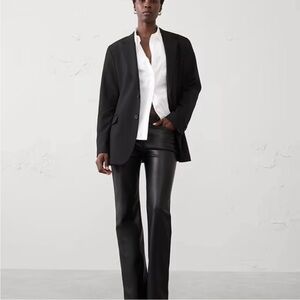 Banana Republic black faux leather Mid-Rise Bootcut Pants